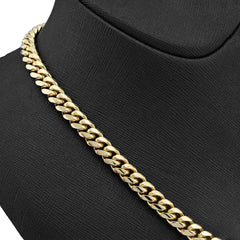 Mens 8MM Stainless Steel Gold Plated Cuban Link Chain 20 Inches 59.9gms Necklace