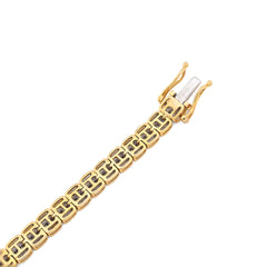 5.5MM 10k Yellow Gold 15.2gm 3.72CTW Round/Baguette Pure Diamond Tennis Bracelet