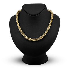 Solid Real 8MM 14k Yellow Gold Rope Chain 26 Inches 182 grams Necklace For Mens