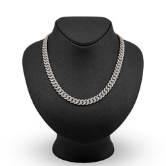 8MM 10k Yellow Gold 9.5CTW Natural Diamond 22In Cuban Link Chain 54.6gm Necklace