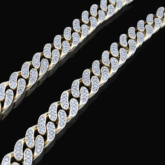 11.5MM 10k Yellow Gold 9.7CTW Natural Diamond Cuban Link Chain 128.6gms Necklace