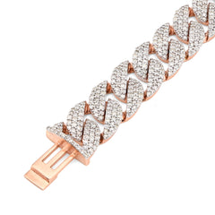 Mens 10MM 10k Rose Gold 26.2g 6.32CTW Natural Diamond Cuban Link Bracelet 8 Inch