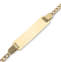 5MM 10k Yellow Gold 1.5gms Cuban Baby Bracelet 5.5 Inches Engravable ID Armlet