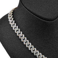 11MM 10k Yellow Gold 6.74CTW Natural Diamond Prong Cuban Chain 63.9gms Necklace