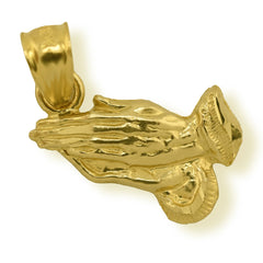 Pure 10k Yellow Gold Religious Praying Hands Pendant 1.1g Unisex Charm