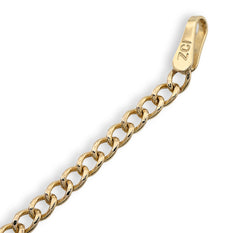 5MM 10k Yellow Gold 1.5gms Cuban Baby Bracelet 5.5 Inches Engravable ID Armlet