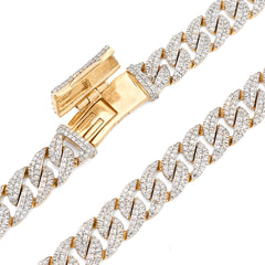 8MM 10k Yellow Gold 9 CTW Natural Diamond Cuban Link Chain 20In 36.8gms Necklace
