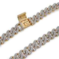 8MM 10k Yellow Gold 17.2g 3.8CTW Natural Diamond Cuban Link Mens Bracelet 8 Inch