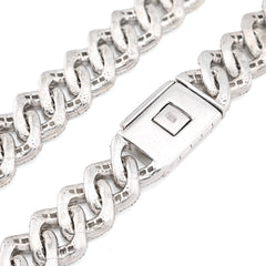 12MM 10k Yellow Gold 20.05 CTW 73.1gms Natural Diamond Cuban Chain 22In Necklace