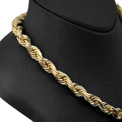 Solid Real 8MM 14k Yellow Gold Rope Chain 26 Inches 182 grams Necklace For Mens