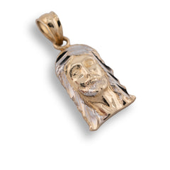 10k Yellow & White Gold Mens Jesus Pendant Religious 0.7g Charm