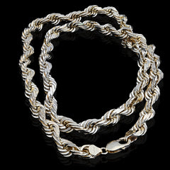 Solid Real 8MM 14k Yellow Gold Rope Chain 26 Inches 182 grams Necklace For Mens