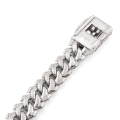 8MM 925 Sterling Silver 23.8g 3.9CTW Natural Diamond Snake Cuban Bracelet 8 Inch