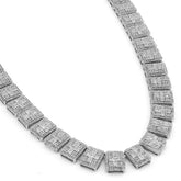 10MM 925 Sterling Silver 12CTW Natural Diamond Baguette/Round Rectangular Link Tennis Chain 53.3gms