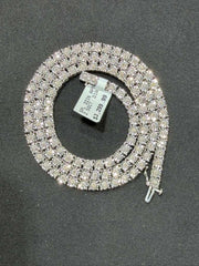 925 Silver Tennis Chain 35.4 grams 2.50 CTW Natural Diamonds 22"