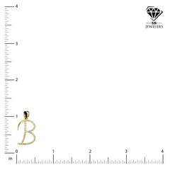 10k Yellow Gold Initial B Pendant 0.18 CTW Natural Diamond 1.09g Alphabet Charm