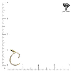 10k Yellow Gold Initial C Pendant 0.11 CTW Natural Diamond 0.7g Alphabet Charm