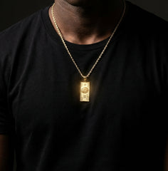Pure 10k Yellow Gold One Hundred Dollar Bill Pendant 1.9g Money Charm For Mens
