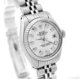 Rolex Datejust 26MM All Steel MOP Diamond Dial Fluted Bezel Jubilee Band Womens Watch