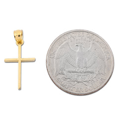 10k Yellow Gold Unisex Adults Cross Pendant Religious 0.6g Charm