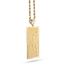 Real 10k Yellow Gold $100 Dollar Bill Money Pendant 4.3g Mens Charm For Necklace