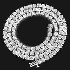 5MM 925 Sterling Silver 2.75CTW Natural Diamond Tennis Chain 35g 22In Necklace