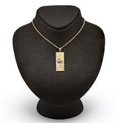 Real 10k Yellow Gold $100 Dollar Bill Money Pendant 4.3g Mens Charm For Necklace