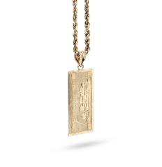 Pure 10k Yellow Gold One Hundred Dollar Bill Pendant 1.9g Money Charm For Mens