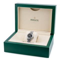 Original 26MM Rolex Datejust SS Fluted Bezel Jubilee Diamond Black Face Watch