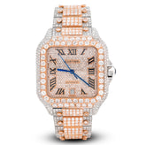 Cartier Santos 40MM 27CT Natural Diamond 2 Tone Rose & White Box and Papers Full Set