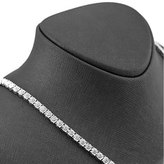 5MM 925 Sterling Silver 2.75CTW Natural Diamond Tennis Chain 35g 22In Necklace