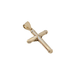 1/10th 10k Gold Bonded 925 Two Tone Tube Crucifix Cross Pendant 1.7g Mens Charm