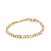 3MM 14k Real Yellow Gold 9.7gms 5CTW Lab Diamond Tennis Bracelet 7 Inches Armlet