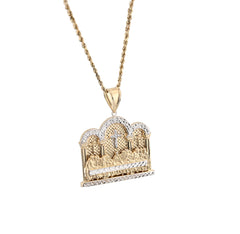 1/10th 10k Gold Bonded 925 Diamond Cut Last Supper 2 Tone Pendant 8.2g Men Charm