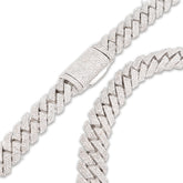 12MM 925 Silver 14.83CTW Natural Diamond Snake Cuban Chain 18In 96.7gms Necklace