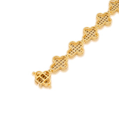 10k Yellow Gold 24.2g 4.33CTW Natural Baguette Cross Diamond Bracelet 8In 11.6MM
