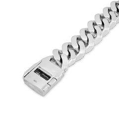11.5MM 10k White Gold 57.2gms 6.75CTW Pure Round/Baguette Diamond Cuban Bracelet