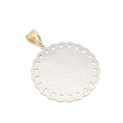 1/10th 10k Gold Bonded 925 Praying Hand Cuban Link Pendant Two Tone 9.6gms Charm