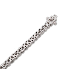 4MM 10k White Gold 15.8g 1.26CTW Natural Diamond Illusion Tennis Bracelet 8 Inch