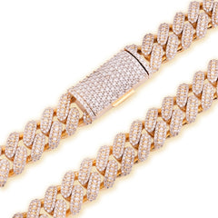 12MM 10k Yellow Gold 25CTW Natural Diamond 180gms Cuban Mens Chain 24In Necklace