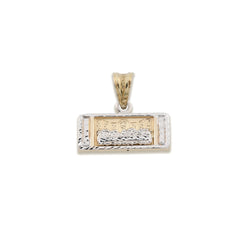 1/10th 10k Gold Bonded 925 Last Supper Pendant Two Tone Diamond Cut 1.2gms Charm