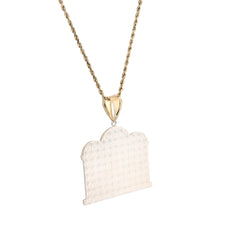 1/10th 10k Gold Bonded 925 Diamond Cut Last Supper 2 Tone Pendant 8.2g Men Charm