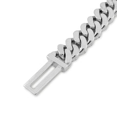 10MM 925 Sterling Silver 42.8gms 9.5CTW Lab Diamond Cuban Link Bracelet 8 Inches