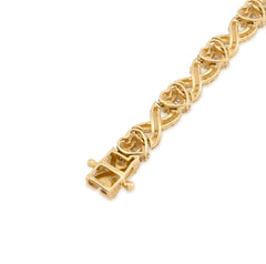 7MM 10k Yellow Gold 16gm 2.6CTW Natural Diamond Infinity Heart Bracelet 7.5 Inch