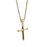 1/10th 10k Gold Bonded 925 Two Tone Tube Crucifix Cross Pendant 1.7g Mens Charm