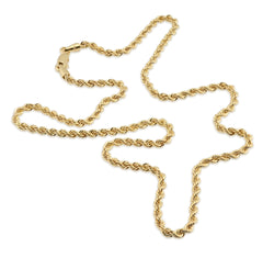 2.5MM Rope Chain Unisex 18 Inch 3.5gm 1/10th 10k Yellow Gold Bonded 925 Necklace