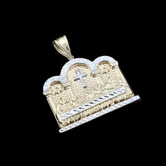 1/10th 10k Gold Bonded 925 Diamond Cut Last Supper 2 Tone Pendant 8.2g Men Charm