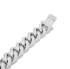 11.5MM 10k White Gold 57.2gms 6.75CTW Pure Round/Baguette Diamond Cuban Bracelet