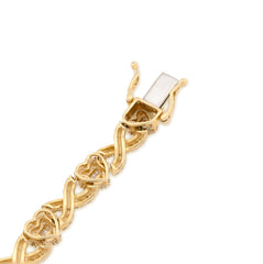 7MM 10k Yellow Gold 16gm 2.6CTW Natural Diamond Infinity Heart Bracelet 7.5 Inch