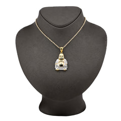 Real 10k Yellow & White Gold 5.5 gms Happy Laughing Buddha Pendant Charm For Men